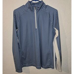 Lady Hagen Womens golf shirt size M Medium athletic long sleeve Geometric Blue